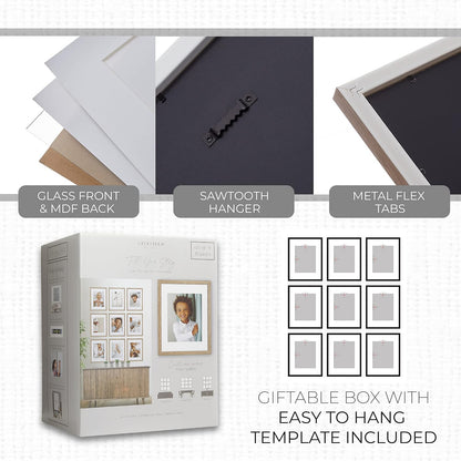 Sheffield Home 9 Piece Gallery Wall Frame Set, 11x14 in. matted to 8x10 in. (Matte Black)