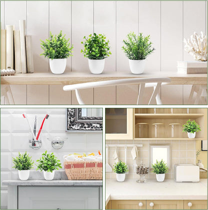 Der Rose Faux Plants Indoor, 4 Pack Small Fake Plants Mini Artificial Plants in Pots for Home Office Shelf Farmhouse Bathroom Decor