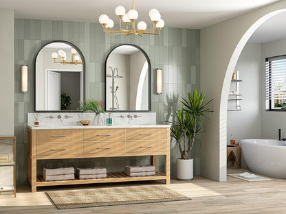 Brightify Arched Mirror, Arched Wall Mirror, 24 x 32 Inch Silver Arch Mirror, Metal Frame Silver Bathroom Mirror, Arched Top Bathroom Vanity Mirror for Living Room Bedroom Mantel Entryway Hallways