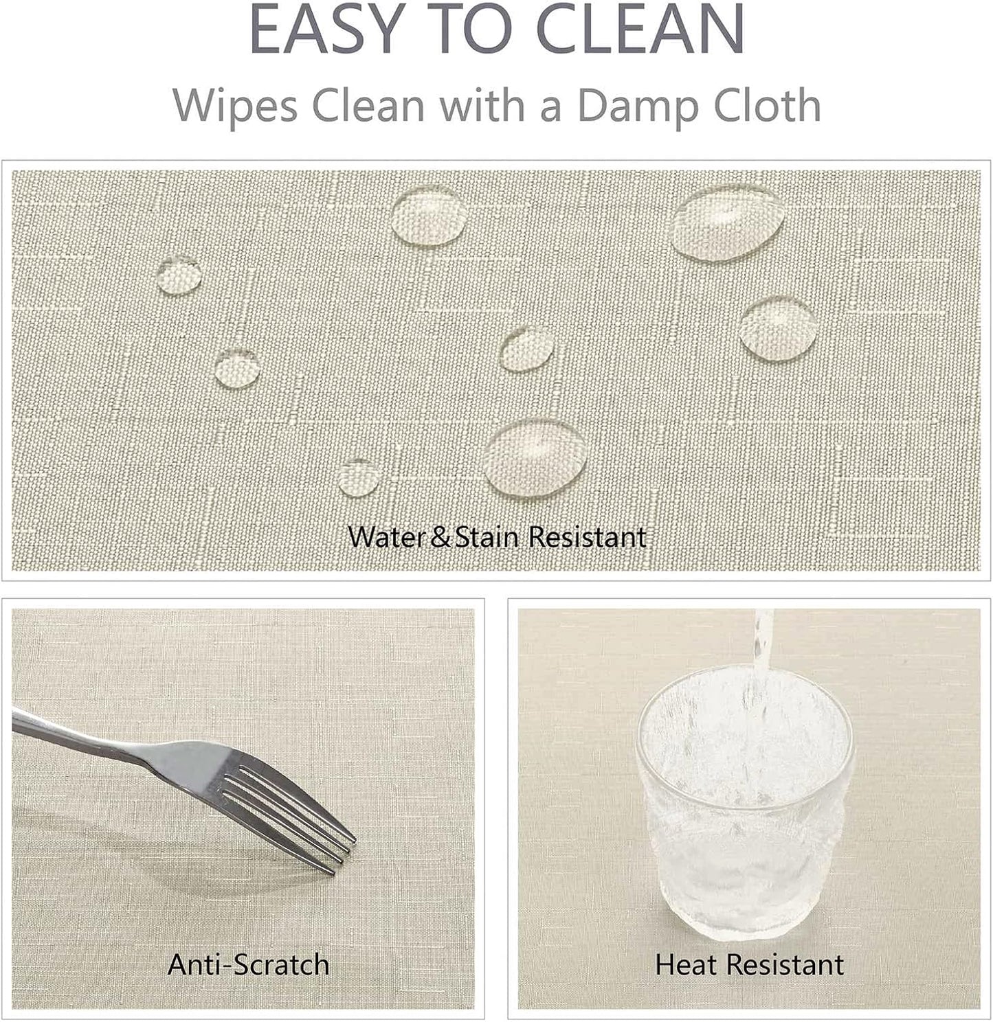 Veblandy Rectangle Tablecloth Waterproof Linen Textured Table Cloth Stain and Wrinkle Resistant Washable, Decorative Fabric Table Cover for Dining, Party and Camping (Sage Green, 52 * 70)