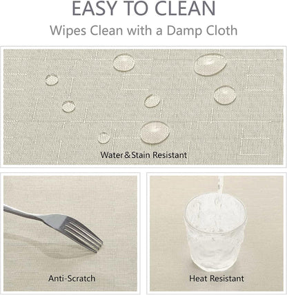 Veblandy Rectangle Tablecloth Waterproof Linen Textured Table Cloth Stain and Wrinkle Resistant Washable, Decorative Fabric Table Cover for Dining, Party and Camping (Sage Green, 52 * 70)
