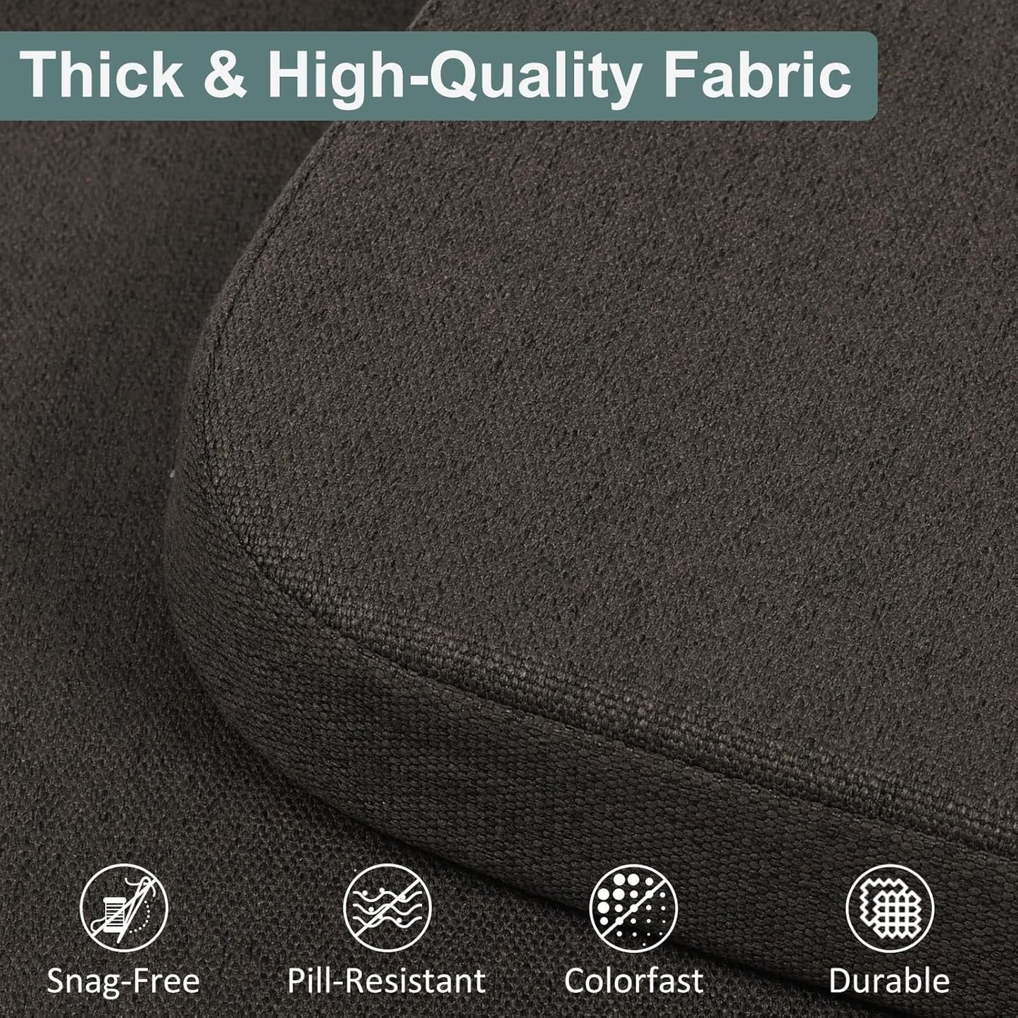 Shinnwa Dining Chair Pads, Patented Design Memory Foam Kitchen Chair Cushions with Ties and Washable Cover, 17" x 16" x 2", Black