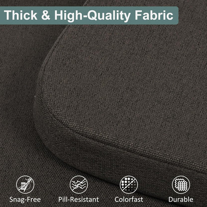 Shinnwa Dining Chair Pads, Patented Design Memory Foam Kitchen Chair Cushions with Ties and Washable Cover, 17" x 16" x 2", Black