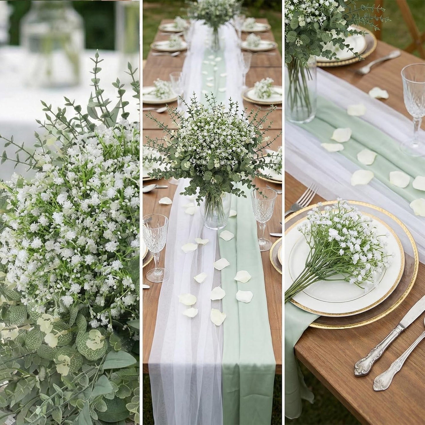 lovemoon 130 Pcs Artificial Mixed Eucalyptus Stems Bulk, 5 Kinds of Faux Greenery Eucalyptus Leaves Bulk for Vase Wedding DIY Bouquets Floral Arrangement Home Decor (130, Green)