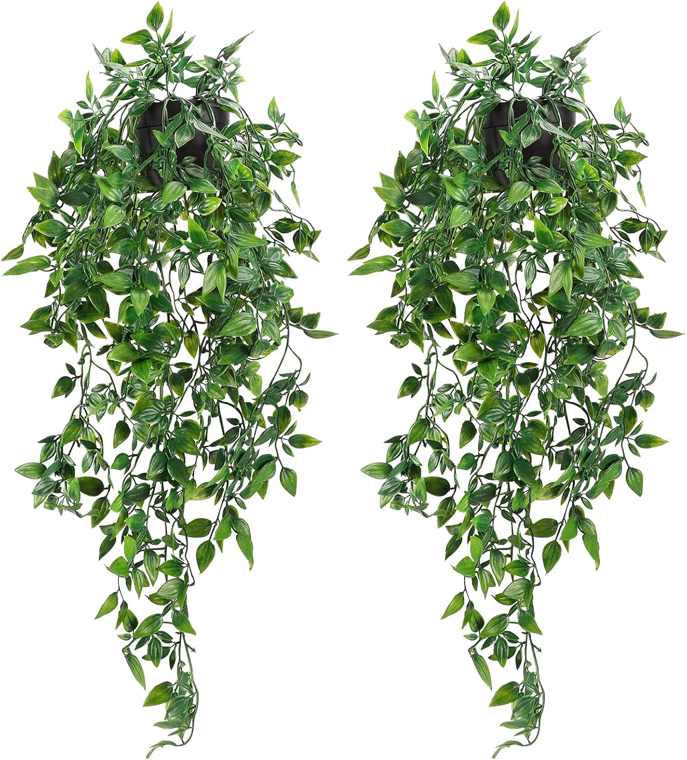 Whonline Fake Hanging Plants, Artificial Small Potted Plants for Indoor Outdoor Aesthetic Office Living Room Shelf Decor (1 Pack)