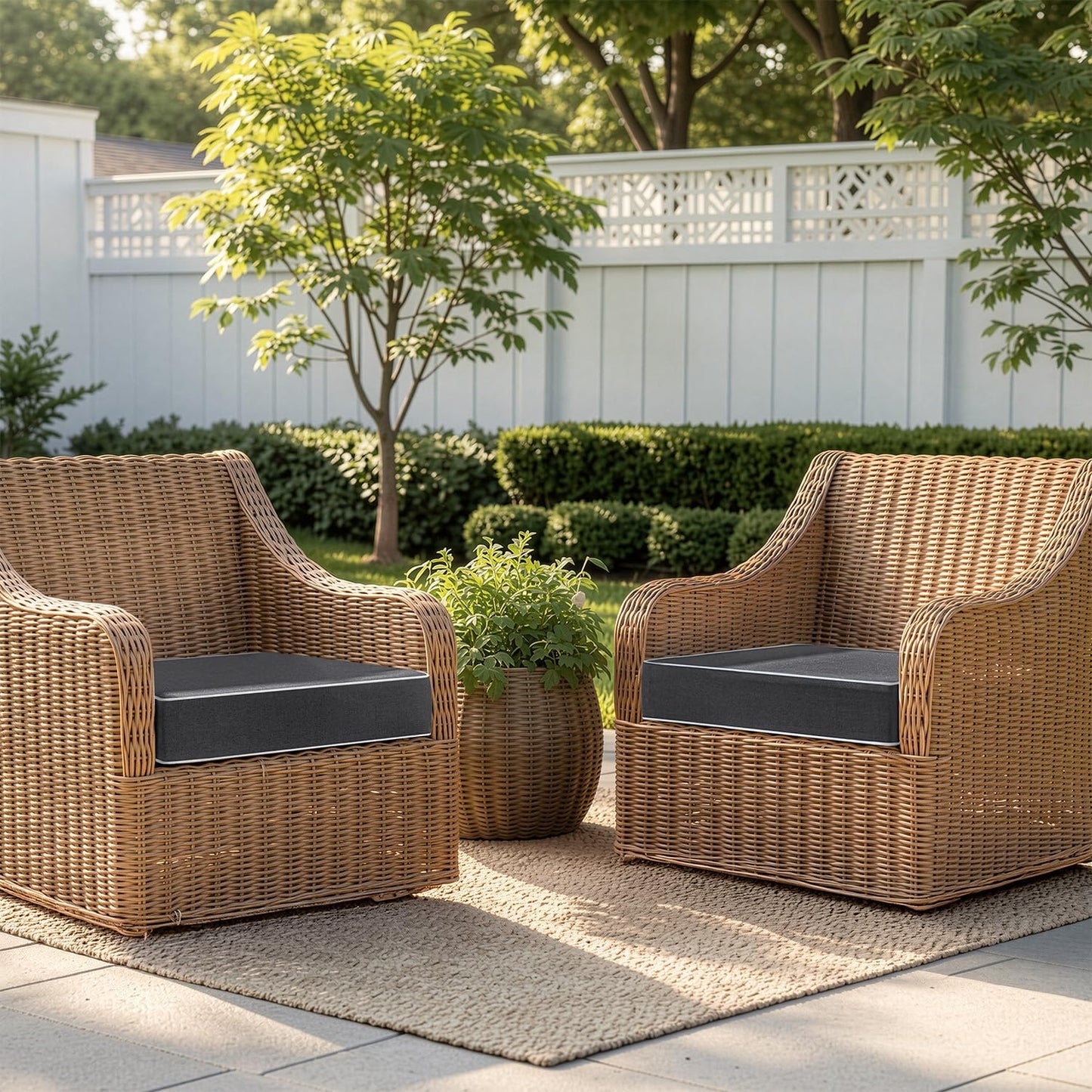 MIULEE Beige Outdoor Bench Cushion Set of 1, 48x18x3 Inch Waterproof Patio Seat Cushions for Swing and Outdoor Furniture Couch Sofa, 3 Year Color Fastness High Density Foam with Adjustable Ties