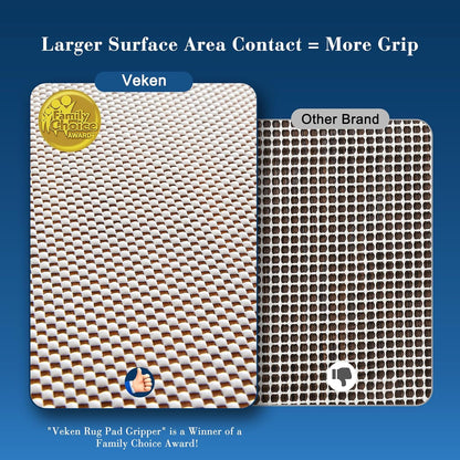 Veken Non Slip Rug Pad Gripper 8 x 10 Feet Extra Thick Pads for Any Hard Surface Floors, Keep Your Rugs Safe and in Place, Under Carpet Anti Skid Mat - Colors A