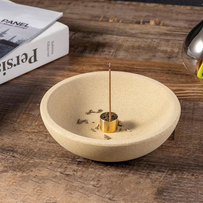 Koville Natural Marble Incense Holder, Incense Holder for Sticks with 9 Holes, Handmade Incense Burner Ash Catcher for Meditation Yoga SPA, Balsam Fir/Palo Santo/Sage/Cone (Green)