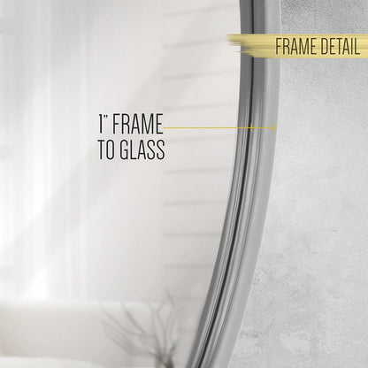 Gold Circle Wall Mirror 24 Inch Round Wall Mirror for Entryways, Washrooms, Living Rooms and More (Gold, 24")