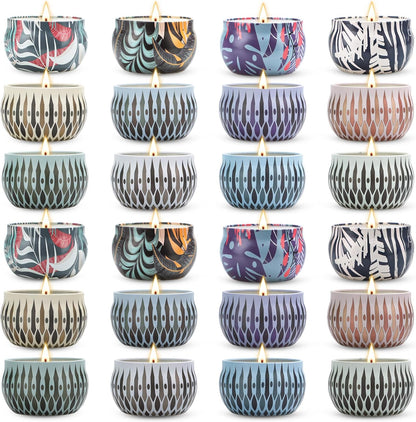 Scented Candles Gift Set, 12 Pack Soy Wax Candles for Home, 12 Scents, Aromatherapy Travel Tins with Gift Box for Women, Birthday, Housewarming, Relaxation