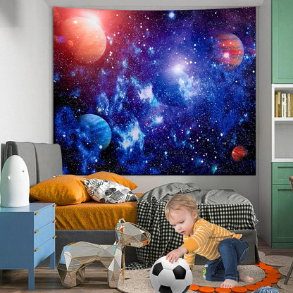Apdidl Forest Galaxy Starry Tapestry for Bedroom Ceiling, Blue Space Night Starry Sky Moon Stars Tapestry Aesthetic, Tree Forest Milky Way Backdrop Wall Hanging for Dorm Living Room Decor (51" X 60")