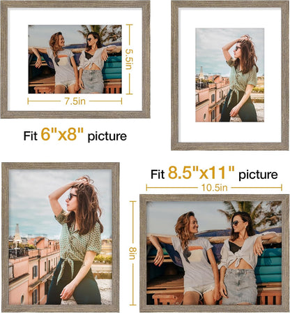 Vittanly 11x14 Picture Frame, Display Pictures 8x10 with Mat or 11x14 without Mat, Photo Frame for Wall Mounting, Black, 1 Pack - Colors B