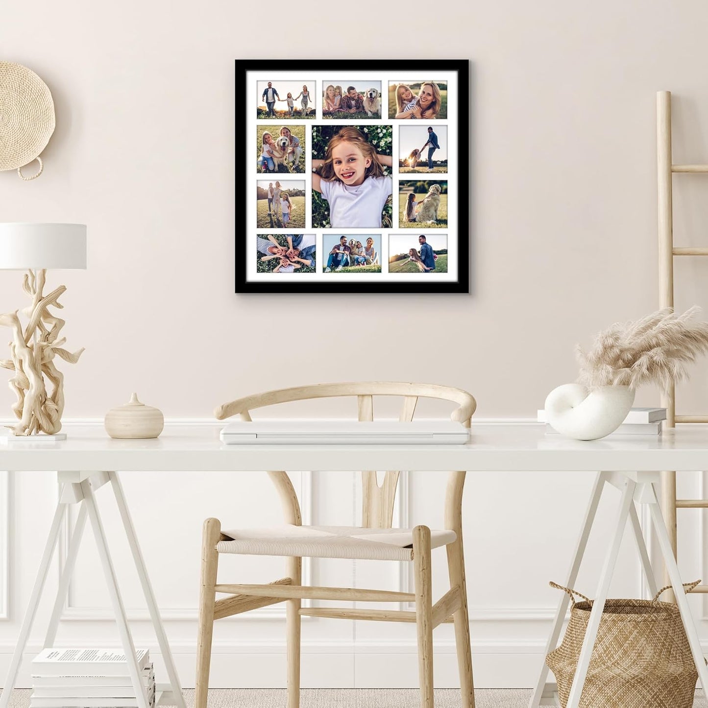 Americanflat 4x6 Collage Picture Frame with Polished Plexiglass - Multi Picture Frames Fit Sixteen 4x6 Photos or Use as One 18x26 Poster Frame for Wall Display - Signature Collection - Black