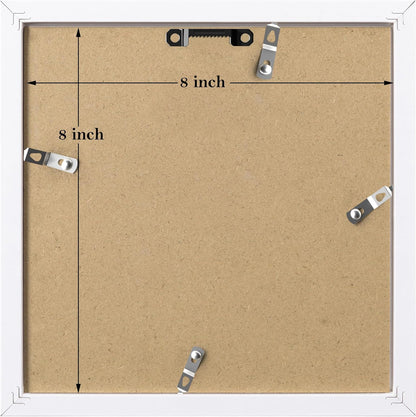eletecpro 12x12 Picture Frames Set of 9 with Clear Acrylic Cover, Display 8x8 Photos with Mat or 12x12 Without, Classic and Sturdy Square Collage Gallery Wall Decor, Easy Wall Mount, Black