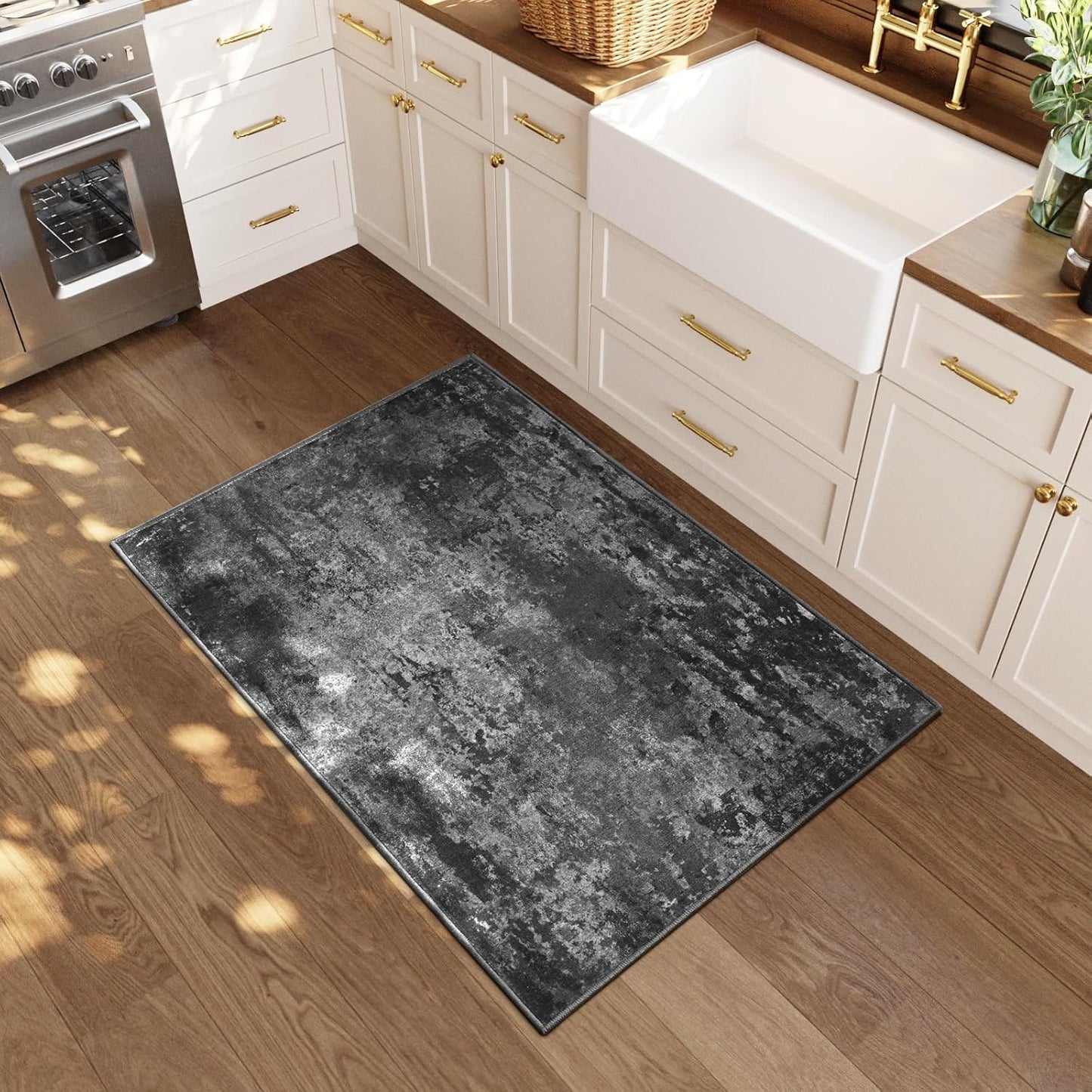 Ompaa 2x6 Rug Runners for Hallways Kitchen Runner Rug Non Slip Washable Grey Long Runner Rugs with Rubber Backing Soft Abstract Carpet Runner for Hallways, Kitchen, Bedroom, Bathroom, Entryway - Colors B