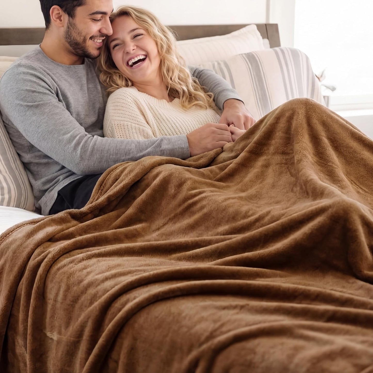 Bedsure GentleSoft Fleece Throw Blanket for Couch Grey - Lightweight Plush Fuzzy Cozy Soft Blankets and Throws for Sofa, Couch, Travel, Camping, 50x60 inches - Colors A