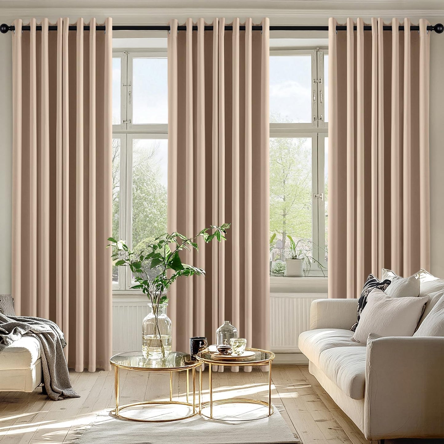 MIULEE Blackout Curtains for Bedroom Living Room 2 Panels, Thermal Insulated Room Darkening Drapes Grommet Noise Reducing Light Blocking Window Treatments 63 Inches Long 40x63 Inch Black - Colors A