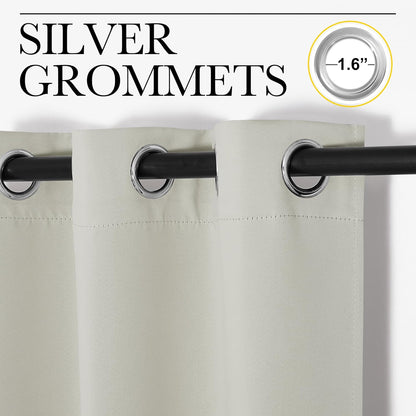 NICETOWN Halloween Pitch Black Solid Thermal Insulated Grommet Blackout Curtains/Drapes for Bedroom Window (2 Panels, 42 inches Wide by 63 inches Long, Black) - Colors A