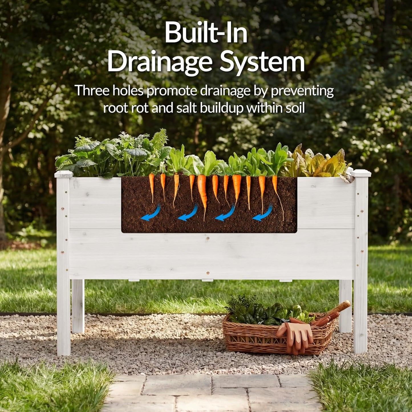 Best Choice Products 72x24x30in Raised Garden Bed, Elevated Wood Planter Box Stand for Backyard, Patio, Balcony w/Divider Panel, 6 Legs, 300lb Capacity - Natural