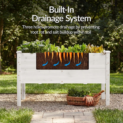 Best Choice Products 72x24x30in Raised Garden Bed, Elevated Wood Planter Box Stand for Backyard, Patio, Balcony w/Divider Panel, 6 Legs, 300lb Capacity - Natural