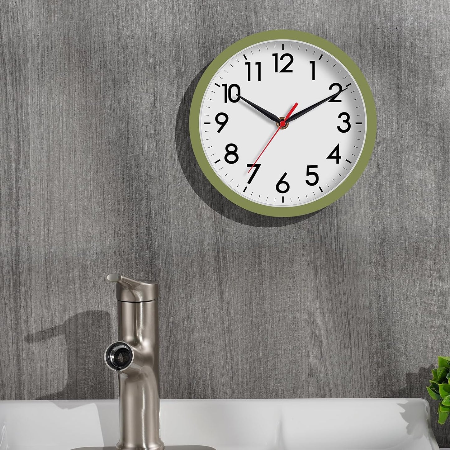 AKCISOT Wall Clock, Modern Small Wall Clocks Battery Operated 8 Inch, Silent Non-Ticking Analog Classic for Office, Home, Bathroom, Kitchen, Bedroom, School(Black)