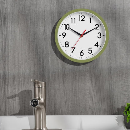 AKCISOT Wall Clock, Modern Small Wall Clocks Battery Operated 8 Inch, Silent Non-Ticking Analog Classic for Office, Home, Bathroom, Kitchen, Bedroom, School(Black)