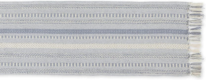 DII Farmhouse Braided Stripe Table Runner Collection, 15x72 (15x77, Fringe Included), Black