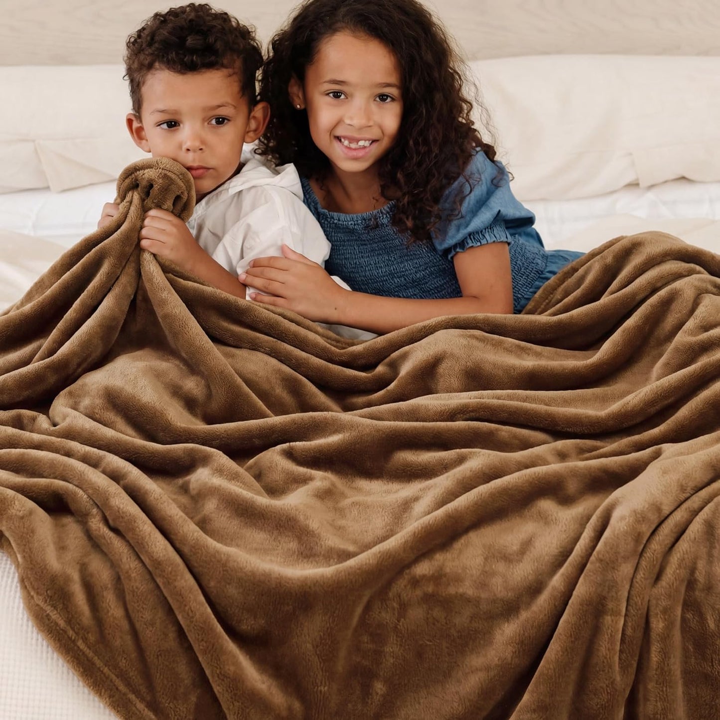 Bedsure GentleSoft Fleece Throw Blanket for Couch Grey - Lightweight Plush Fuzzy Cozy Soft Blankets and Throws for Sofa, Couch, Travel, Camping, 50x60 inches - Colors A