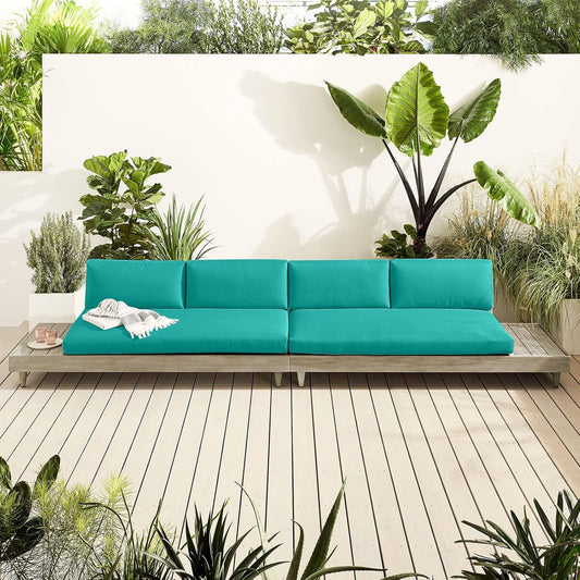 idee-home Outdoor Bench Cushion Waterproof, Bench Cushions for Outdoor Furniture, Patio Porch Swing Replacement Seat Pad with Ties for Garden Backyard, 48 x 18 Inch Red