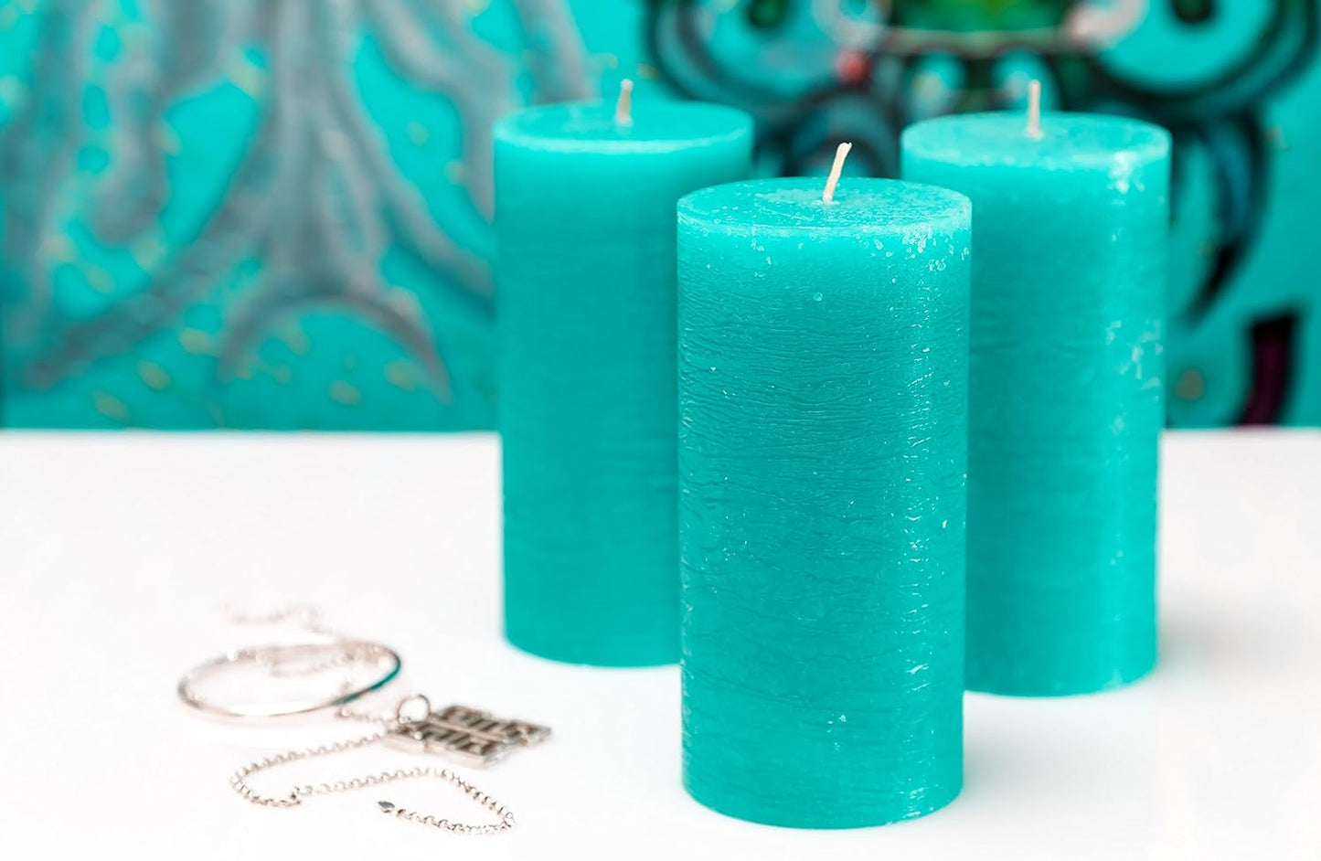 Melt Candle Pillar Candles, 3 Pack - Unscented Candles for Home, Church, Weddings, & More - 3" x 4", Ivory