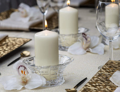 BOLSIUS 12 Ivory Pillar Candles - 2.7 x 6.7 inch Unscented Candle Set - Dripless Clean Burning Smokeless Dinner Candle - Perfect for Wedding Candles, Parties and Special Occasions