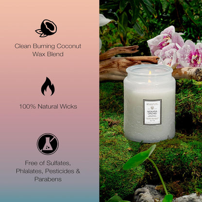 Voluspa Baltic Amber Candle, 18 oz, Coconut Wax Blend, Scented Candles for Home, 100 Hour Burn Time, Candle Jar