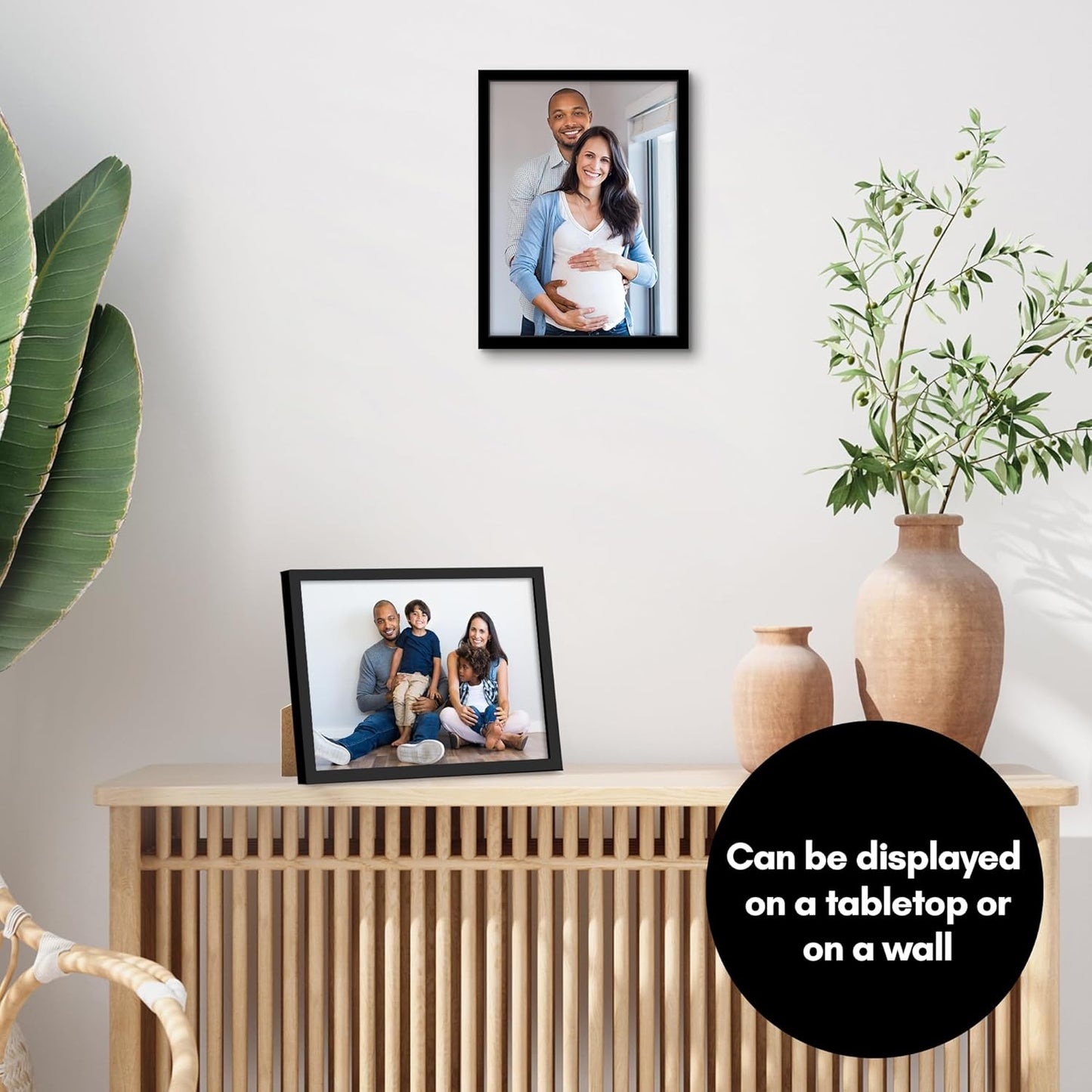 Americanflat 24x36 Poster Frame with Polished Plexiglass - Streamline Collection - Thin Border Picture Frame for Wall Display - Hanging Hardware Included - Black - Colors C