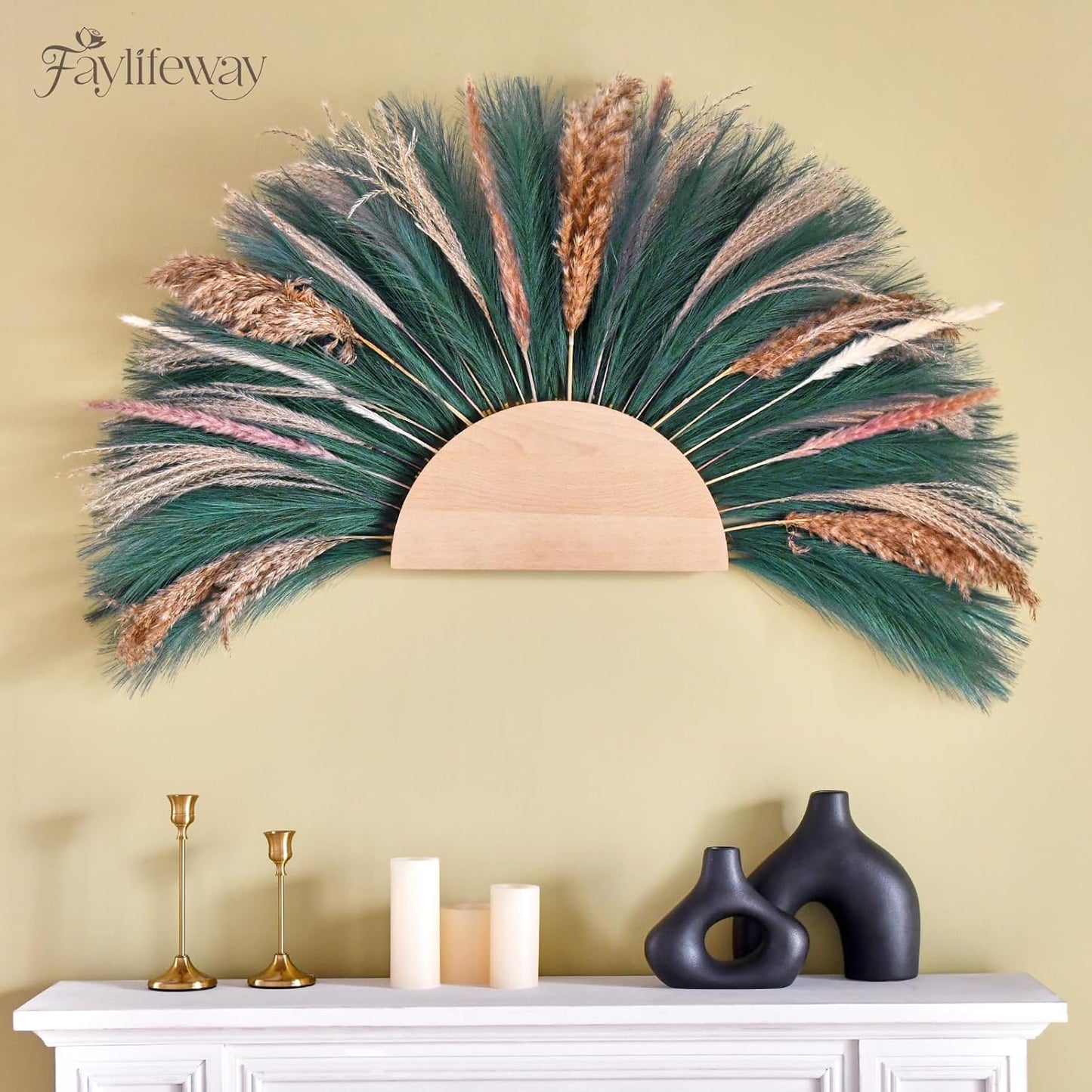 50pcs Pampas Grass 17in for Living Room Decor, Blush Pink Pampas Grass Decor, Fluffy Pink Flowers for Home Birthday Bathroom Baby Shower Wall Bow Decor(Blush & Cream & Pink)