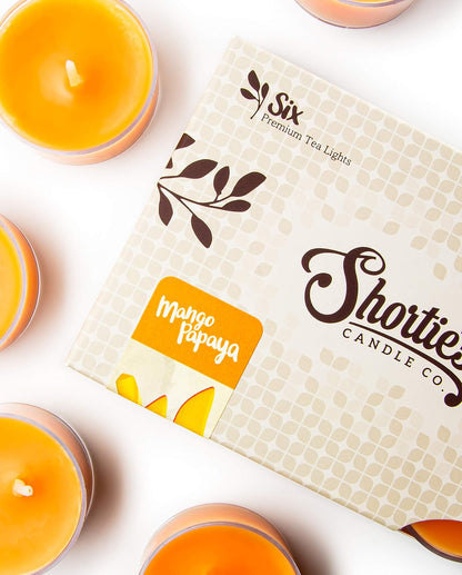 Shortie's Candle Company Coconut Cove Premium Tealight Candles - 6 White Highly Scented Tea Lights - Beautiful Candlelight - Made in the USA - Fruit & Berry Collection