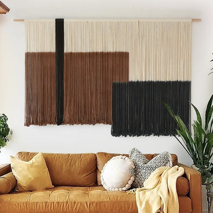Flber Macrame Wall Hanging Macrame Wall Decor Large-Scale Tie-Dye Tapestry Living Home Room Wall Decor 57" Wx 35" L