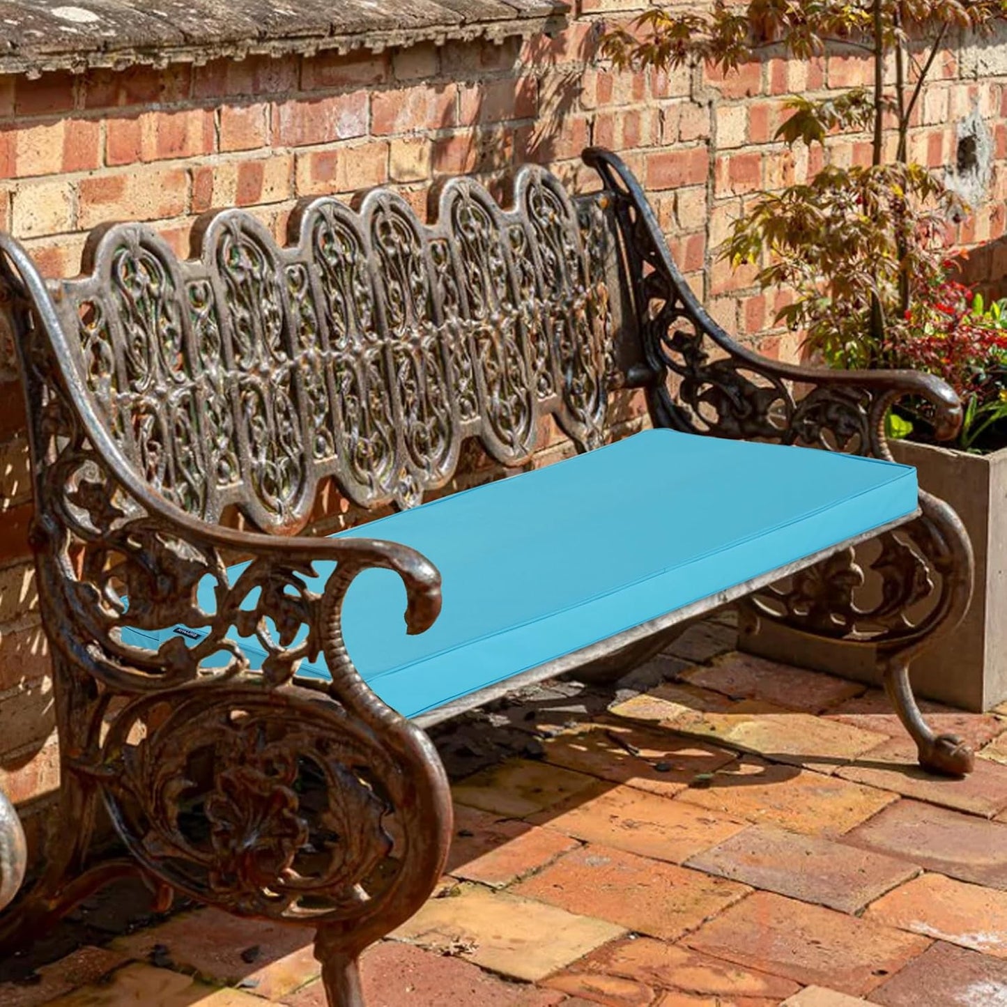 Outdoor Bench Cushions 48 x 18 Inch Thick Waterproof Porch Swing Cushions with Tie Patio Furniture Chair Cushion Bench Pad 5 Year Color Fastness Backyard Seat Pads Navy