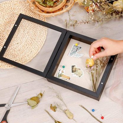 Califortree 8x10 Shadow Box Frame with Linen Back - Sturdy Rustic Memory Display Case of Flower, Pictures, Medals and More, White