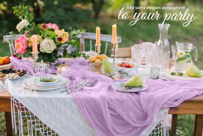 10 Pack Beige Cheesecloth Table Runner 17x108 Inch Boho Gauze Cheese Cloth Table Runners for Wedding Party Baby Shower Birthday Home Decor