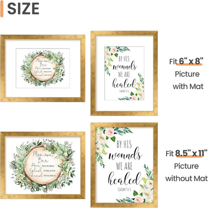 upsimples 8x10 Picture Frame, Display Pictures 5x7 with Mat or 8x10 Without Mat, Wall Hanging Photo Frame, Black, 1 Pack - Colors B