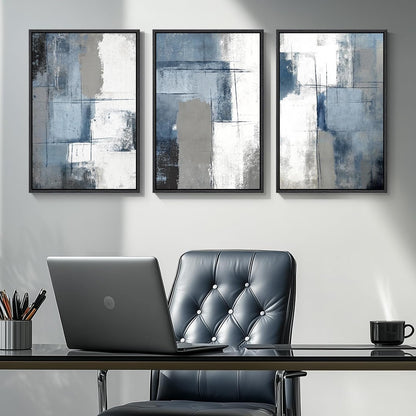 Large Framed Abstract Nature Landscape Wall Art for Living Room, Set of 3 Modern Canvas Prints Paintings Artwork for Walls, Green Lake Pictures for Hallway, Dining Room, Office Wall Decor 24x36 Inch