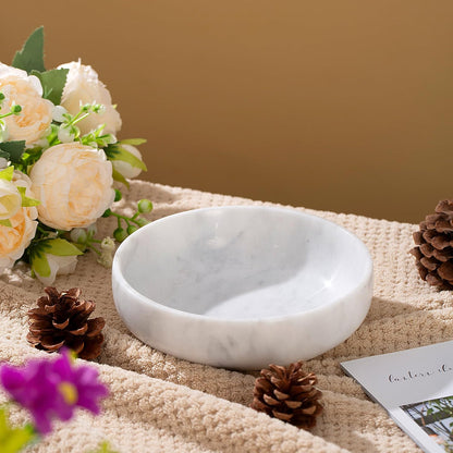 5.91'' Large Decorative Bowl, Natural Marble Decorative Bowls for Home Decor, Key Bowl, Large Incense Burner, Smudge Bowl, Coffee Tables Centerpiece, Soap Serving Bowl