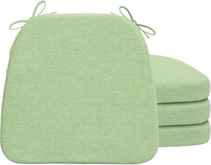 AAAAAcessories D-Shaped Chair Cushions, 2" Thick Dining Chair Pads with Ties and Removable, Machine-Washable Cover, 17" x 16", Set of 4, Oatmeal Beige - Colors A