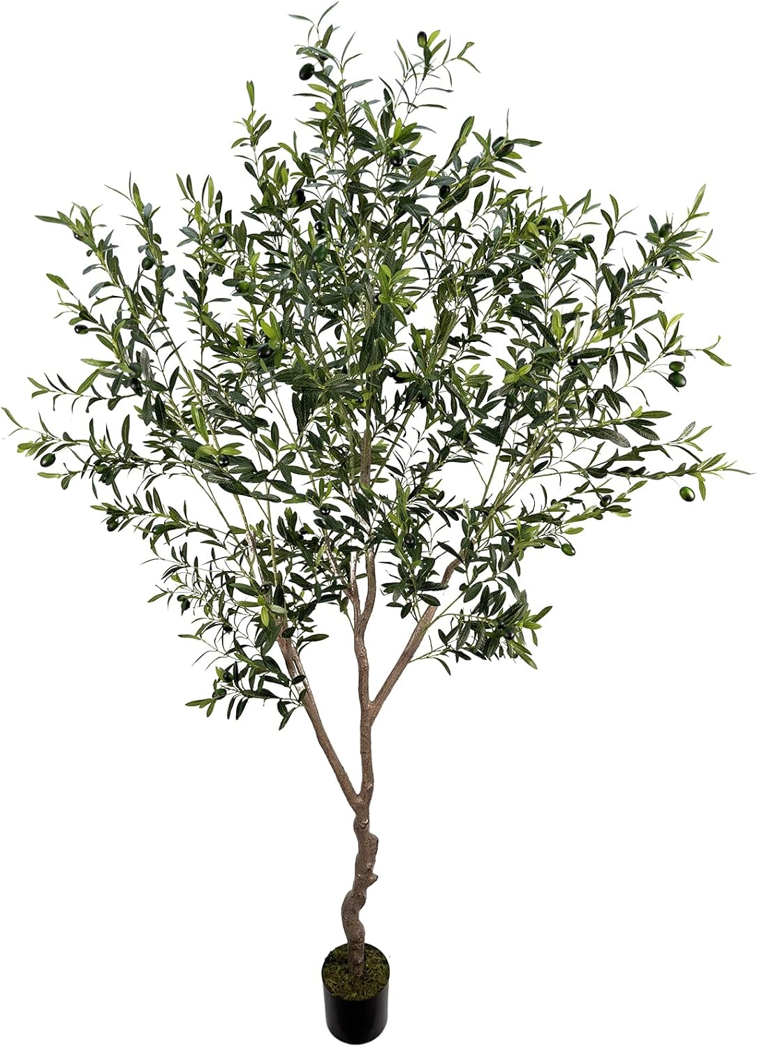 AfanD Artificial Tree Faux Olive Tree 8ft(92in,3200leaves) Tall Fake Olive Plant in Pot Fake Silk Tree Faux Plants Indoor