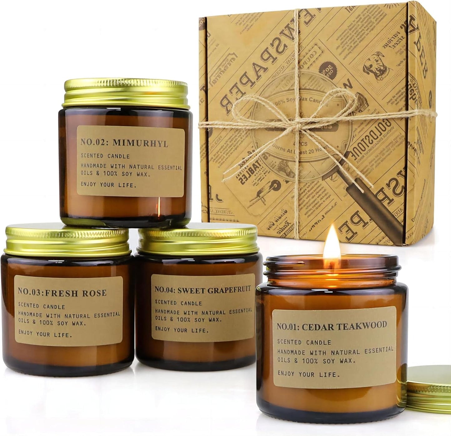 6-Pack Scented Candles for Home, 3.5 Oz Soy Wax Candles Gift Set with Lavender Chamomile & Eucalyptus Mint for Brithday Gifts Women, Mothers Day