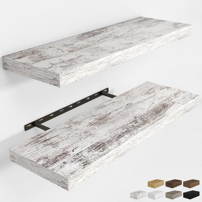 RICHFOCUS 72Inch Floating Shelves for Wall 2 Pack Shelves for Bedroom|Kitchen|Bathroom Wall Mounted Rustic Wood Floating Shelf with Invisible Brackets for Books|Storage|Decor, Rustic Brown