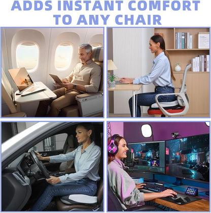 Seat Cushions for Office Chairs Wheelchair Cushion for Long Sitting Back Pain，Memory Foam Seat Car Computer Desk Chair Cushion，Coccyx Cushion for Tailbone Pain Relief Cushion Office Chair Black