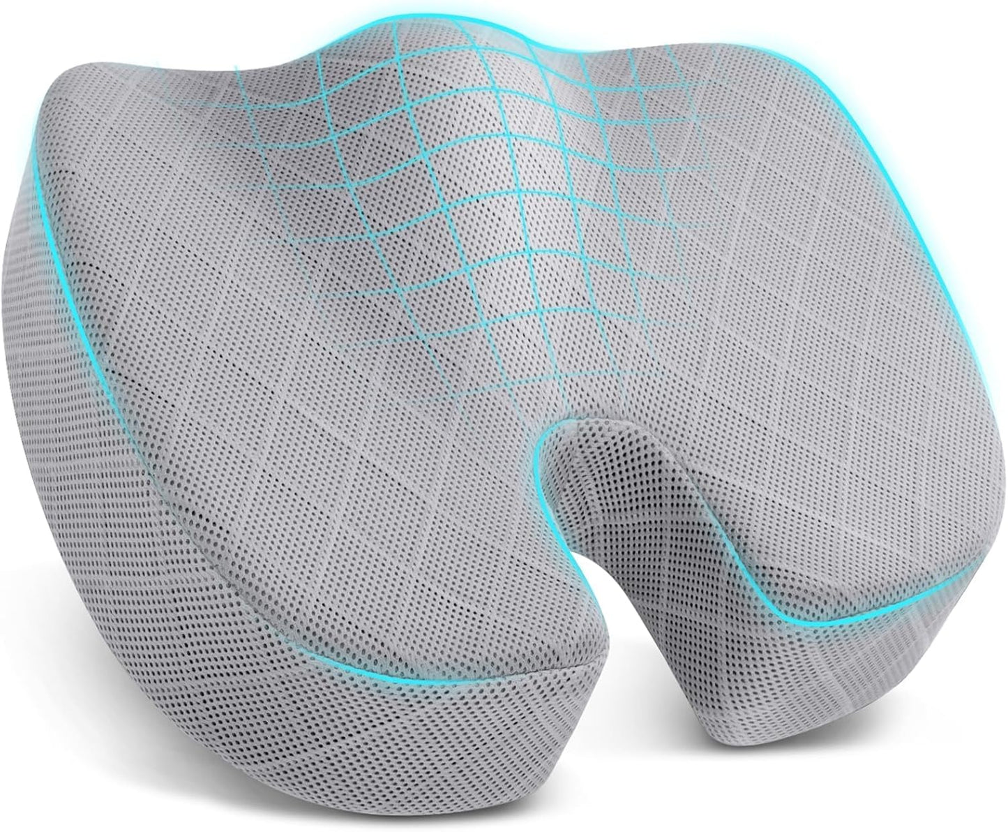 TushGuard Seat Cushion - Memory Foam Cushion for Office Chair, Car Seat, Airplane, Bleacher - Sciatica & Hip & Coccyx Pain Relief Desk Chair Cushion for Long Sitting Office Workers, Car Drivers