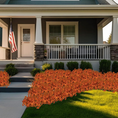 Lnoicy Artificial Greenery Plants Outdoor UV Resistant Fake Plants Boxwood Shrubs Grass,20 Bundles for Farmhouse Home Garden Office Patio Backyard Wedding and Indoor Outdoor Decoration