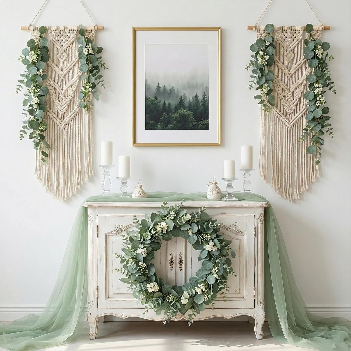lovemoon 130 Pcs Artificial Mixed Eucalyptus Stems Bulk, 5 Kinds of Faux Greenery Eucalyptus Leaves Bulk for Vase Wedding DIY Bouquets Floral Arrangement Home Decor (130, Green)